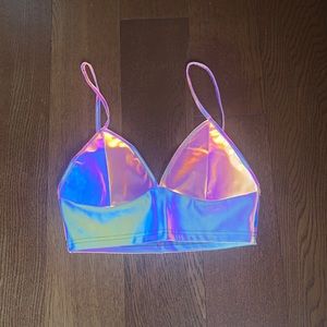 Holographic glow in dark bralette